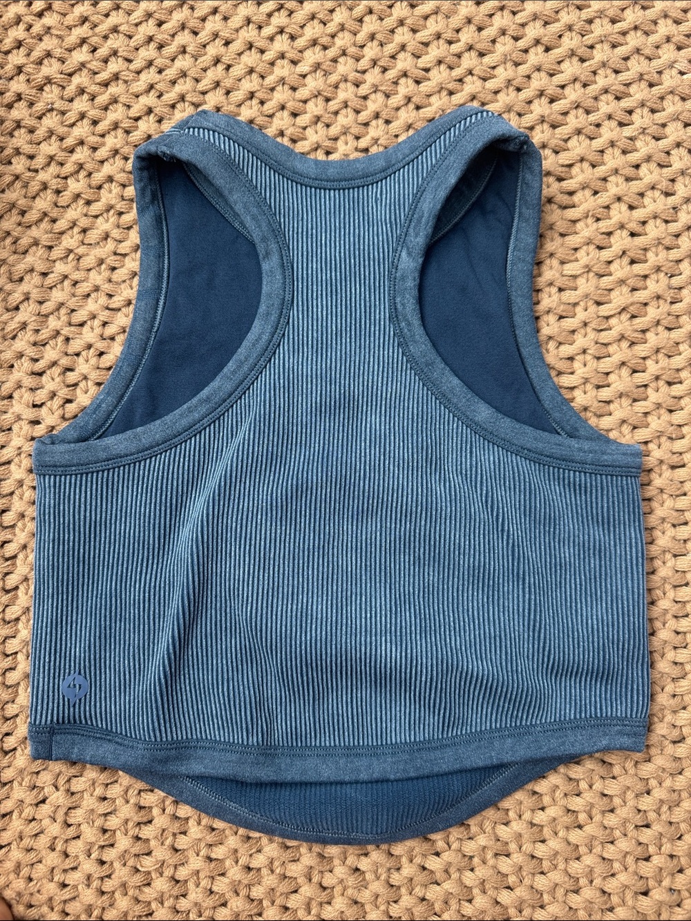 POPFLEX Blue Ribbed Tank Top - Picture 2 of 8